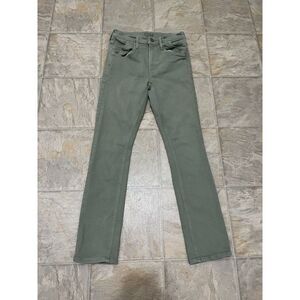 Mother Denim Stash Mid Rise Dazzler Ankle Skinny Jeans Oil Green Womens 25